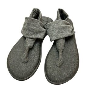 Sanuk 1103942 Gray Yoga Sling Sandals Size 8 comfort Yoga Mat Footbed Boho